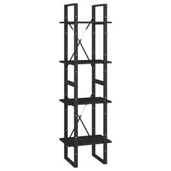 vidaXL Estantería 4 niveles madera maciza de pino negro 40x30x140 cm