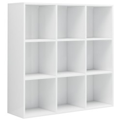 vidaXL Estantería madera contrachapada blanco brillante 98x30x98 cm
