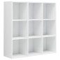 vidaXL Estantería madera contrachapada blanco brillante 98x30x98 cm vidaXL Estantería madera contrachapada blanco brillante 98x30x98 cm