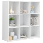 vidaXL Estantería madera contrachapada blanco brillante 98x30x98 cm vidaXL Estantería madera contrachapada blanco brillante 98x30x98 cm