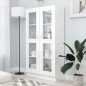 vidaXL Vitrina de madera ingeniería blanco brillo 82,5x30,5x150 cm vidaXL Vitrina de madera ingeniería blanco brillo 82,5x30,5x150 cm