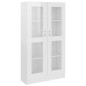 vidaXL Vitrina de madera ingeniería blanco brillo 82,5x30,5x150 cm vidaXL Vitrina de madera ingeniería blanco brillo 82,5x30,5x150 cm
