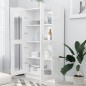 vidaXL Vitrina de madera ingeniería blanco brillo 82,5x30,5x150 cm vidaXL Vitrina de madera ingeniería blanco brillo 82,5x30,5x150 cm