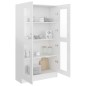 vidaXL Vitrina de madera ingeniería blanco brillo 82,5x30,5x150 cm vidaXL Vitrina de madera ingeniería blanco brillo 82,5x30,5x150 cm