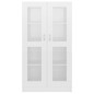 vidaXL Vitrina de madera ingeniería blanco brillo 82,5x30,5x150 cm vidaXL Vitrina de madera ingeniería blanco brillo 82,5x30,5x150 cm