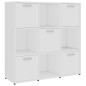 vidaXL Estantería librería madera contrachapada blanco 90x30x90 cm