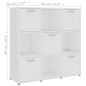 vidaXL Estantería librería madera contrachapada blanco 90x30x90 cm