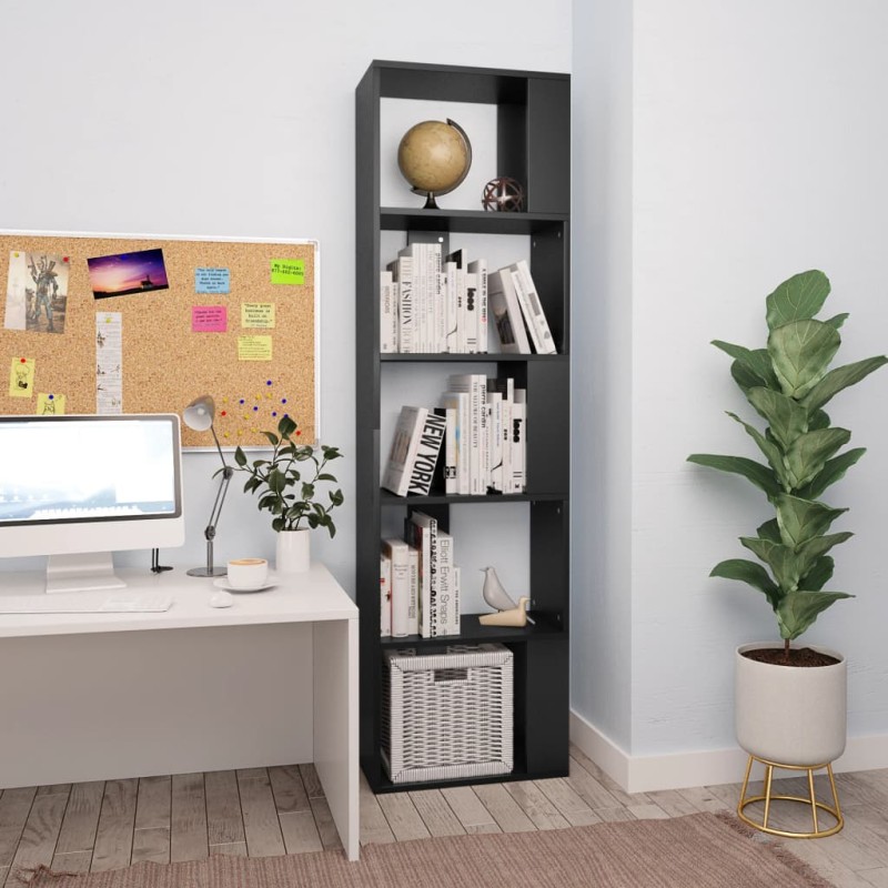 vidaXL Estantería/divisor madera contrachapada negro 45x24x159 cm vidaXL Estantería/divisor madera contrachapada negro 45x24x159 cm