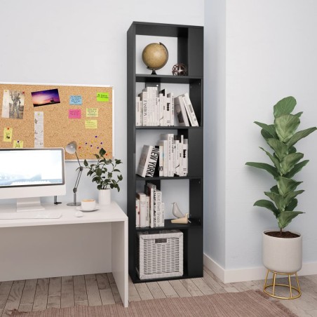 vidaXL Estantería/divisor madera contrachapada negro 45x24x159 cm