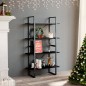 vidaXL Estantería 4 niveles madera contrachapada negro 80x30x140 cm vidaXL Estantería 4 niveles madera contrachapada negro 80x30x140 cm