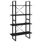 vidaXL Estantería 4 niveles madera contrachapada negro 80x30x140 cm vidaXL Estantería 4 niveles madera contrachapada negro 80x30x140 cm