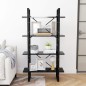 vidaXL Estantería 4 niveles madera contrachapada negro 80x30x140 cm vidaXL Estantería 4 niveles madera contrachapada negro 80x30x140 cm