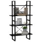 vidaXL Estantería 4 niveles madera contrachapada negro 80x30x140 cm vidaXL Estantería 4 niveles madera contrachapada negro 80x30x140 cm