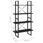 vidaXL Estantería 4 niveles madera contrachapada negro 80x30x140 cm vidaXL Estantería 4 niveles madera contrachapada negro 80x30x140 cm