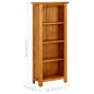 vidaXL Estantería de 4 niveles madera maciza de roble 45x22x110 cm vidaXL Estantería de 4 niveles madera maciza de roble 45x22x110 cm