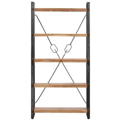 vidaXL Estantería de 5 niveles 90x30x180 cm madera maciza de acacia
