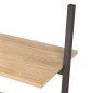 vidaXL Estantería inclinada 4 baldas marrón claro negro 64x34x150,5 cm vidaXL Estantería inclinada 4 baldas marrón claro negro 64x34x150,5 cm