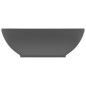 vidaXL Lavabo de lujo ovalado cerámica gris oscuro mate 40x33 cm vidaXL Lavabo de lujo ovalado cerámica gris oscuro mate 40x33 cm
