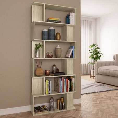 vidaXL Estantería/divisor madera contrachapada color roble 80x24x192cm