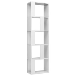 vidaXL Estantería madera contrachapada blanco brillante 45x24x159 cm