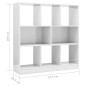vidaXL Estantería madera contrachapada blanco brillo 97,5x29,5x100 cm vidaXL Estantería madera contrachapada blanco brillo 97,5x29,5x100 cm