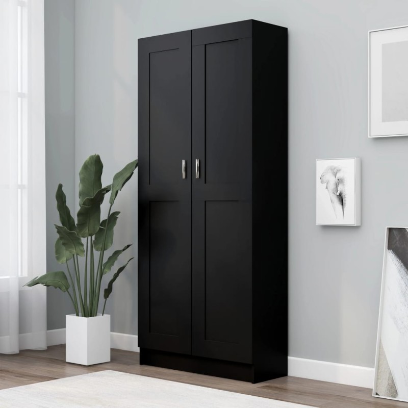 vidaXL Estantería madera contrachapada negro 82,5x30,5x185,5 cm