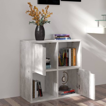 vidaXL Estantería de madera de ingeniería gris hormigón 60x27,5x59,5cm