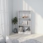 vidaXL Estantería de 3 niveles madera contrachapada blanca 60x24x109cm vidaXL Estantería de 3 niveles madera contrachapada blanca 60x24x109cm