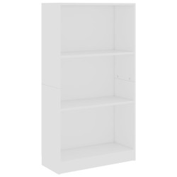 vidaXL Estantería de 3 niveles madera contrachapada blanca 60x24x109cm