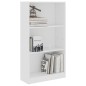 vidaXL Estantería de 3 niveles madera contrachapada blanca 60x24x109cm vidaXL Estantería de 3 niveles madera contrachapada blanca 60x24x109cm