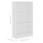 vidaXL Estantería de 3 niveles madera contrachapada blanca 60x24x109cm vidaXL Estantería de 3 niveles madera contrachapada blanca 60x24x109cm