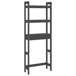 vidaXL Estante de baño madera maciza de pino gris 63x26x171 cm