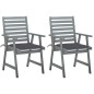 vidaXL Sillas de comedor jardín 2 uds madera maciza acacia con cojines vidaXL Sillas de comedor jardín 2 uds madera maciza acacia con cojines