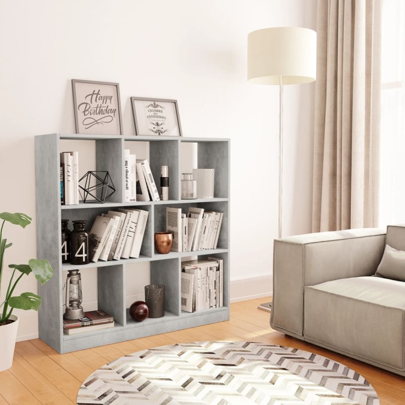 vidaXL Estantería librería contrachapada gris hormigón 97,5x29,5x100cm vidaXL Estantería librería contrachapada gris hormigón 97,5x29,5x100cm