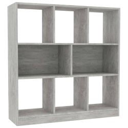 vidaXL Estantería librería contrachapada gris hormigón 97,5x29,5x100cm