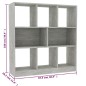 vidaXL Estantería librería contrachapada gris hormigón 97,5x29,5x100cm vidaXL Estantería librería contrachapada gris hormigón 97,5x29,5x100cm
