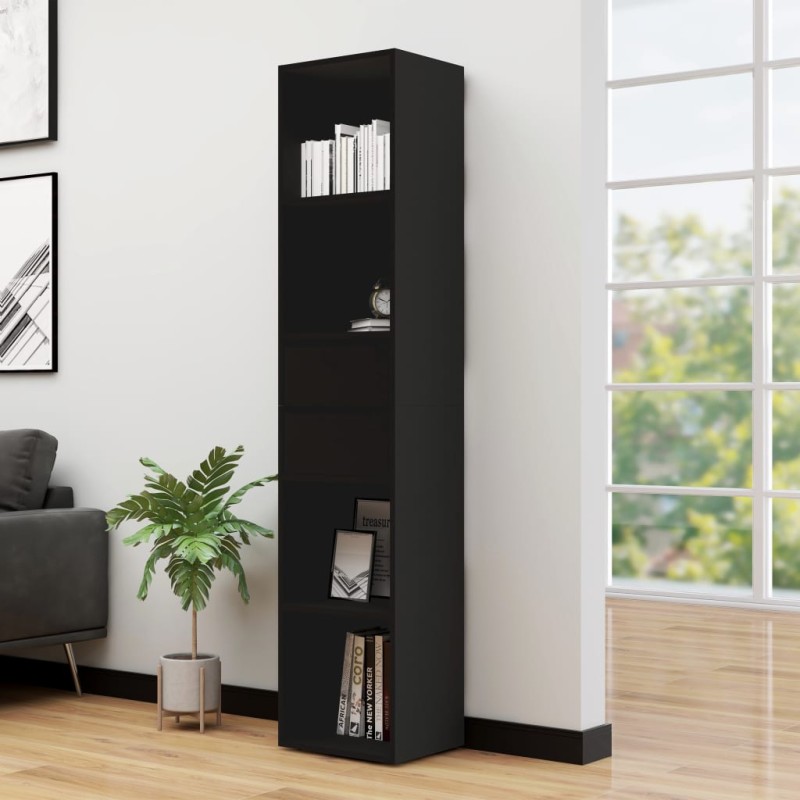 vidaXL Estantería madera contrachapada negro 36x30x171 cm vidaXL Estantería madera contrachapada negro 36x30x171 cm