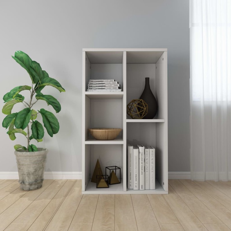 vidaXL Estantería/Aparador contrachapada blanco brillo 50x25x80 cm vidaXL Estantería/Aparador contrachapada blanco brillo 50x25x80 cm