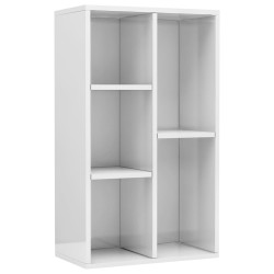 vidaXL Estantería/Aparador contrachapada blanco brillo 50x25x80 cm