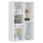 vidaXL Estantería/Aparador contrachapada blanco brillo 50x25x80 cm vidaXL Estantería/Aparador contrachapada blanco brillo 50x25x80 cm
