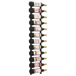 vidaXL Botellero de pared para 12 botellas hierro negro