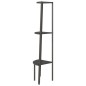 vidaXL Estantería de esquina de 3 baldas negro 45,5x31,5x120 cm vidaXL Estantería de esquina de 3 baldas negro 45,5x31,5x120 cm
