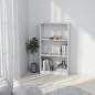 vidaXL Estantería de 3 niveles contrachapada blanco brillo 60x24x109cm vidaXL Estantería de 3 niveles contrachapada blanco brillo 60x24x109cm