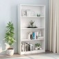vidaXL Estantería de 4 niveles madera contrachapada blanca 80x24x142cm