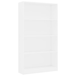 vidaXL Estantería de 4 niveles madera contrachapada blanca 80x24x142cm