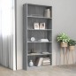 vidaXL Estantería de 5 niveles contrachapada gris Sonoma 80x24x175 cm vidaXL Estantería de 5 niveles contrachapada gris Sonoma 80x24x175 cm