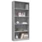 vidaXL Estantería de 5 niveles contrachapada gris Sonoma 80x24x175 cm vidaXL Estantería de 5 niveles contrachapada gris Sonoma 80x24x175 cm