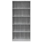vidaXL Estantería de 5 niveles contrachapada gris Sonoma 80x24x175 cm vidaXL Estantería de 5 niveles contrachapada gris Sonoma 80x24x175 cm
