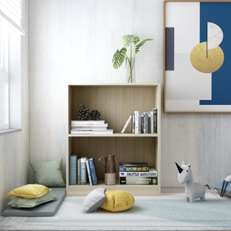 vidaXL Estantería de madera contrachapada color roble 60x24x74,5 cm vidaXL Estantería de madera contrachapada color roble 60x24x74,5 cm