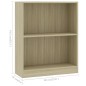 vidaXL Estantería de madera contrachapada color roble 60x24x74,5 cm vidaXL Estantería de madera contrachapada color roble 60x24x74,5 cm